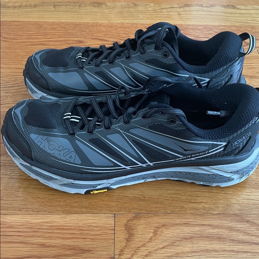 Hoka vibrant Black and Gray Athletic Shoes 11.5